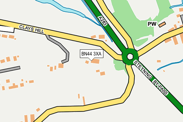 BN44 3XA map - OS OpenMap – Local (Ordnance Survey)