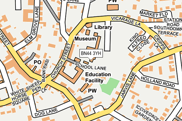 BN44 3YH map - OS OpenMap – Local (Ordnance Survey)