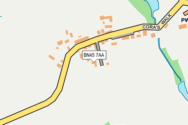BN45 7AA map - OS OpenMap – Local (Ordnance Survey)