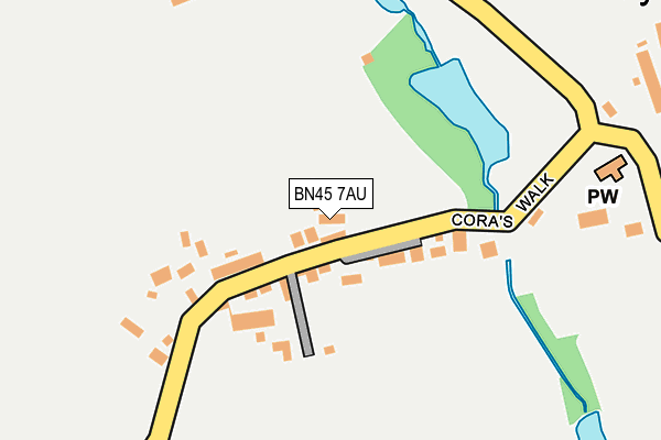 BN45 7AU map - OS OpenMap – Local (Ordnance Survey)