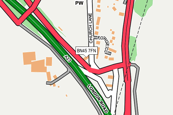 BN45 7FN map - OS OpenMap – Local (Ordnance Survey)