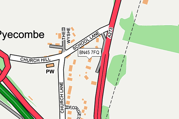 BN45 7FQ map - OS OpenMap – Local (Ordnance Survey)