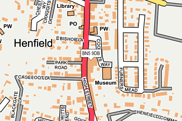 BN5 9DB map - OS OpenMap – Local (Ordnance Survey)