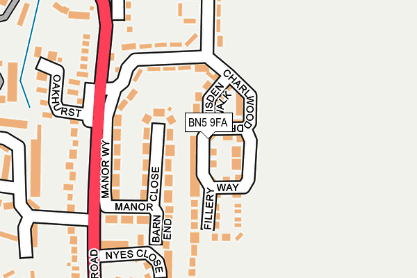 BN5 9FA map - OS OpenMap – Local (Ordnance Survey)