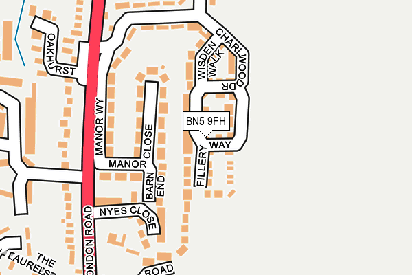 BN5 9FH map - OS OpenMap – Local (Ordnance Survey)
