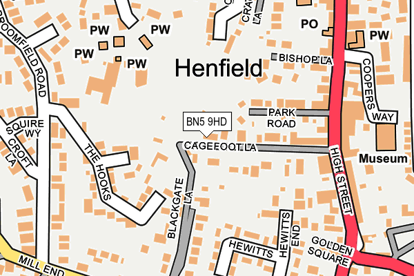 BN5 9HD map - OS OpenMap – Local (Ordnance Survey)
