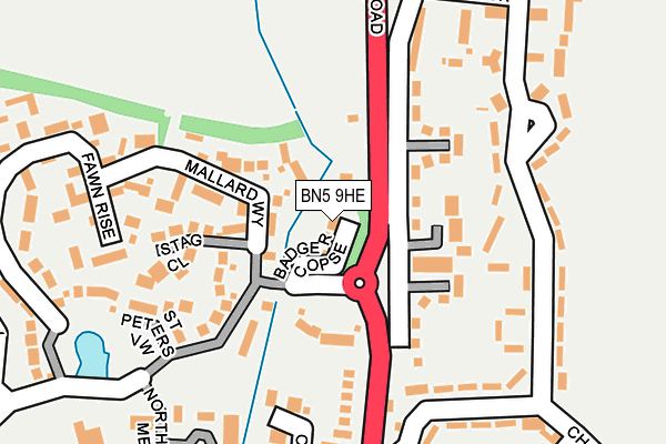 BN5 9HE map - OS OpenMap – Local (Ordnance Survey)