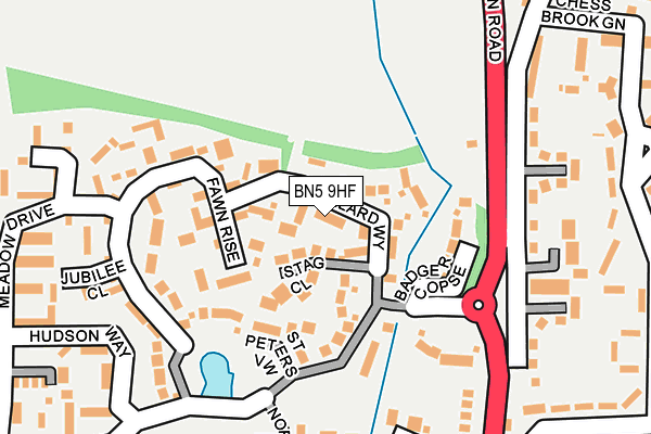BN5 9HF map - OS OpenMap – Local (Ordnance Survey)