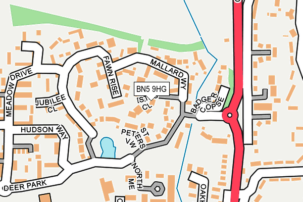 BN5 9HG map - OS OpenMap – Local (Ordnance Survey)