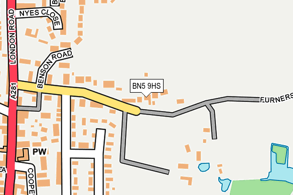 BN5 9HS map - OS OpenMap – Local (Ordnance Survey)
