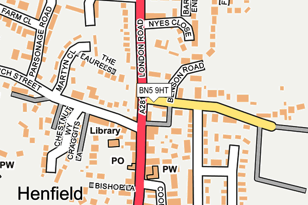 BN5 9HT map - OS OpenMap – Local (Ordnance Survey)