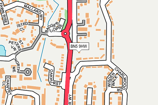 BN5 9HW map - OS OpenMap – Local (Ordnance Survey)