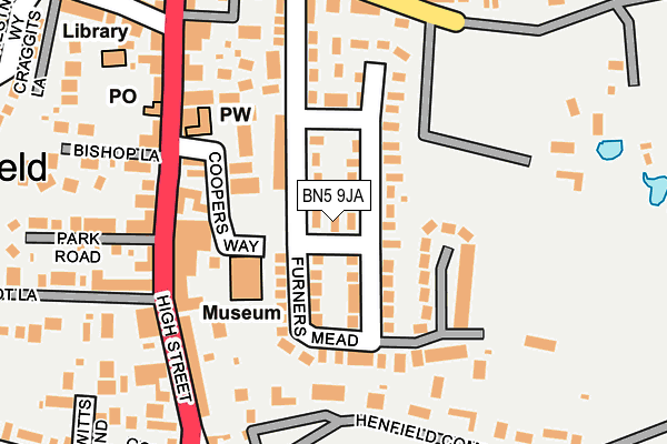 BN5 9JA map - OS OpenMap – Local (Ordnance Survey)