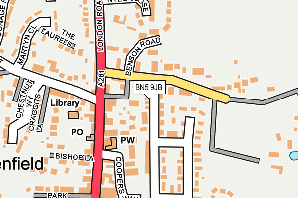 BN5 9JB map - OS OpenMap – Local (Ordnance Survey)