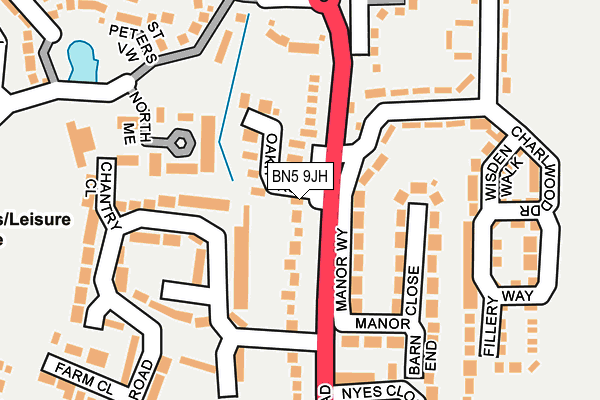BN5 9JH map - OS OpenMap – Local (Ordnance Survey)