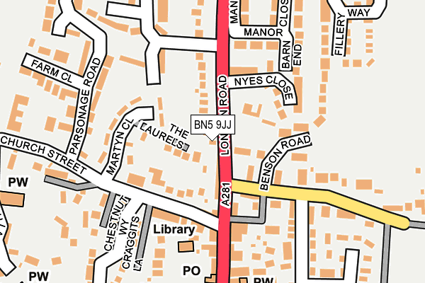 BN5 9JJ map - OS OpenMap – Local (Ordnance Survey)