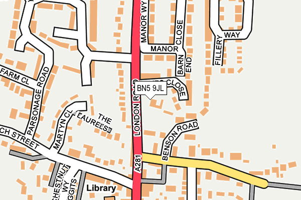 BN5 9JL map - OS OpenMap – Local (Ordnance Survey)