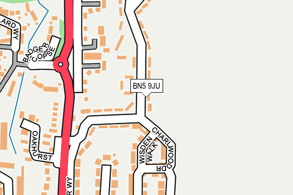 BN5 9JU map - OS OpenMap – Local (Ordnance Survey)