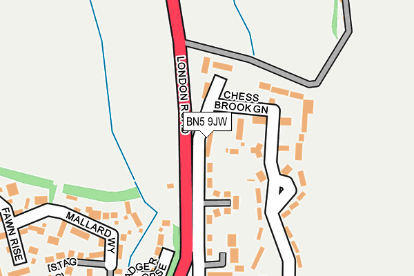 BN5 9JW map - OS OpenMap – Local (Ordnance Survey)