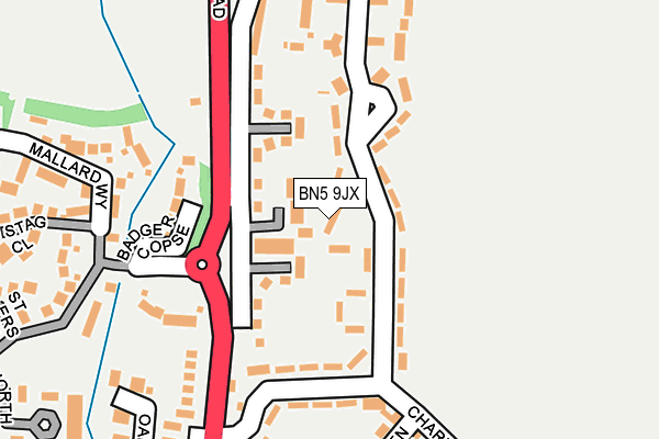 BN5 9JX map - OS OpenMap – Local (Ordnance Survey)
