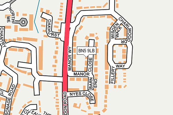 BN5 9LB map - OS OpenMap – Local (Ordnance Survey)