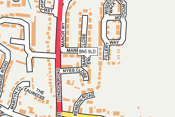 BN5 9LD map - OS OpenMap – Local (Ordnance Survey)