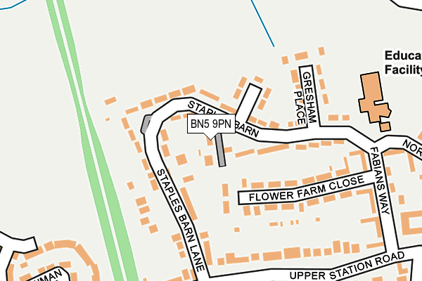 BN5 9PN map - OS OpenMap – Local (Ordnance Survey)