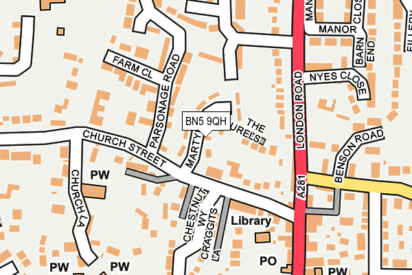 BN5 9QH map - OS OpenMap – Local (Ordnance Survey)