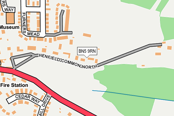 BN5 9RN map - OS OpenMap – Local (Ordnance Survey)