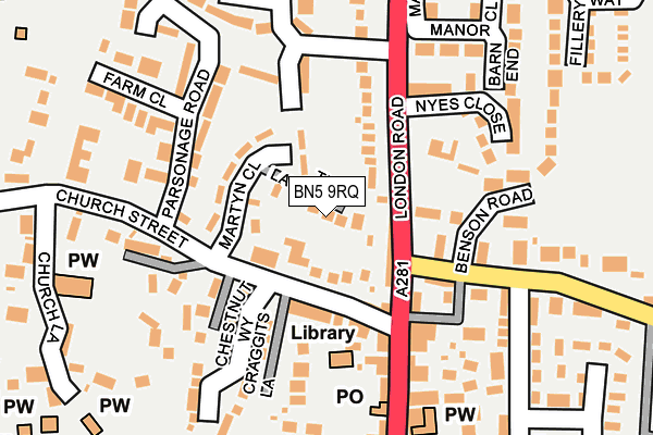 BN5 9RQ map - OS OpenMap – Local (Ordnance Survey)