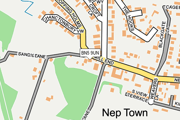 BN5 9UN map - OS OpenMap – Local (Ordnance Survey)