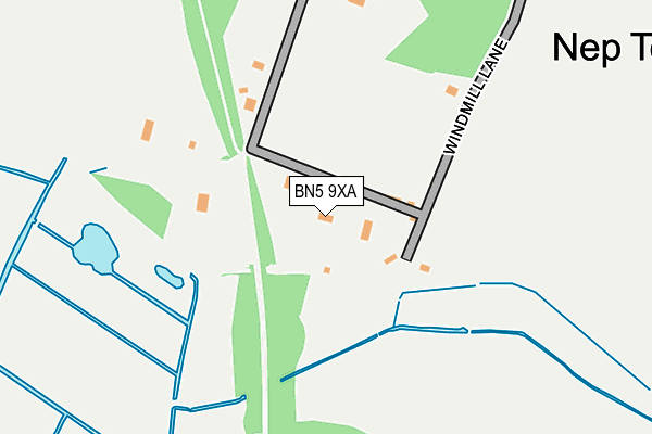 BN5 9XA map - OS OpenMap – Local (Ordnance Survey)