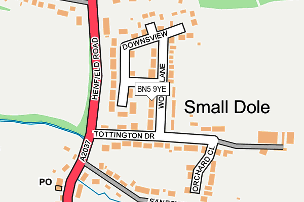 BN5 9YE map - OS OpenMap – Local (Ordnance Survey)