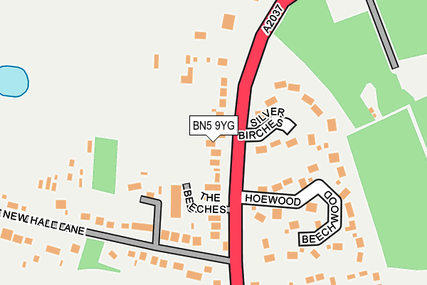 BN5 9YG map - OS OpenMap – Local (Ordnance Survey)