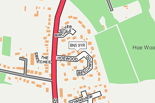 BN5 9YR map - OS OpenMap – Local (Ordnance Survey)