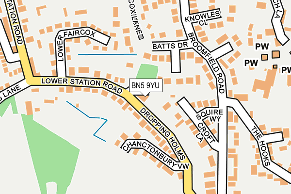 BN5 9YU map - OS OpenMap – Local (Ordnance Survey)