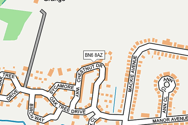 BN6 8AZ map - OS OpenMap – Local (Ordnance Survey)