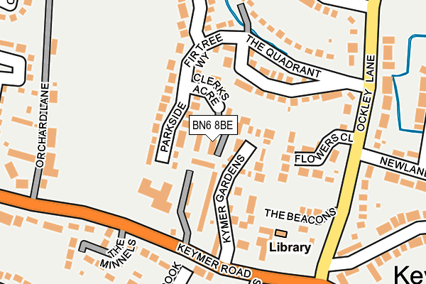BN6 8BE map - OS OpenMap – Local (Ordnance Survey)