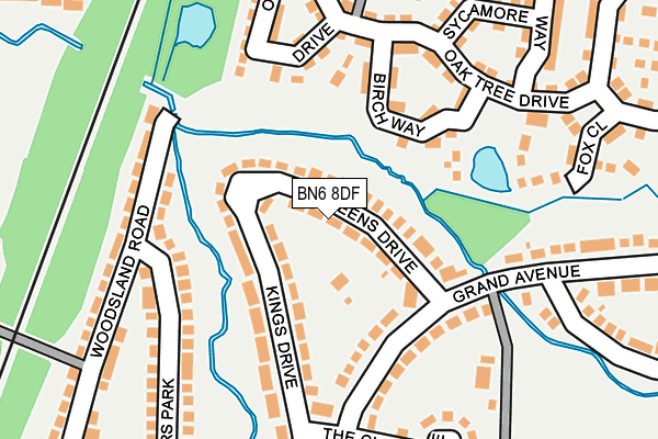 BN6 8DF map - OS OpenMap – Local (Ordnance Survey)