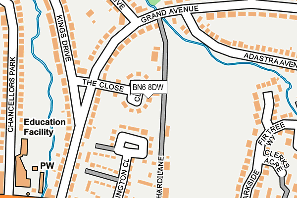 BN6 8DW map - OS OpenMap – Local (Ordnance Survey)