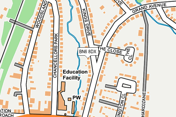 BN6 8DX map - OS OpenMap – Local (Ordnance Survey)