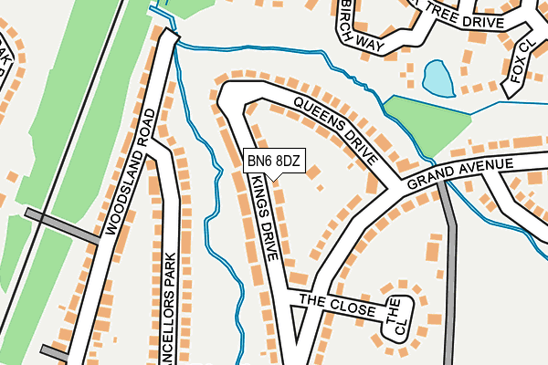 BN6 8DZ map - OS OpenMap – Local (Ordnance Survey)