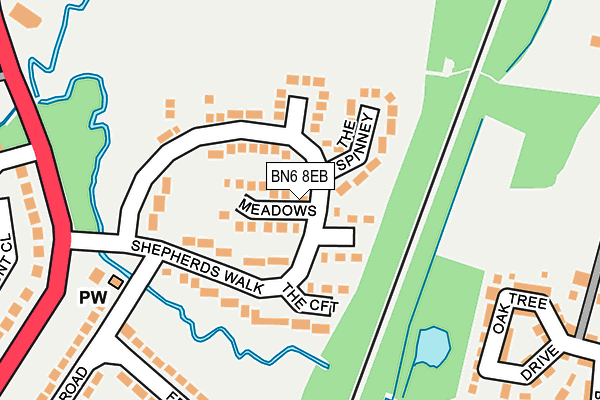 BN6 8EB map - OS OpenMap – Local (Ordnance Survey)