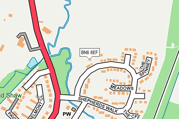 BN6 8EF map - OS OpenMap – Local (Ordnance Survey)