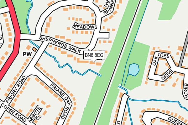 BN6 8EG map - OS OpenMap – Local (Ordnance Survey)