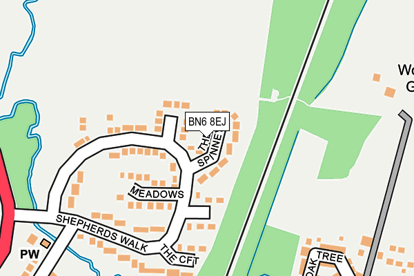 BN6 8EJ map - OS OpenMap – Local (Ordnance Survey)