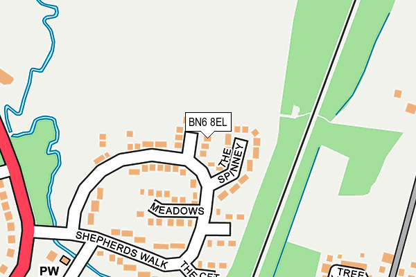 BN6 8EL map - OS OpenMap – Local (Ordnance Survey)