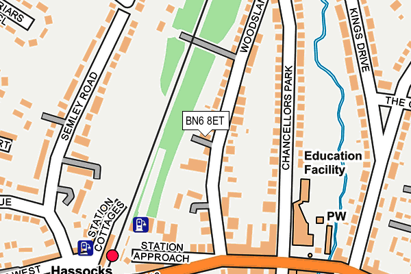 BN6 8ET map - OS OpenMap – Local (Ordnance Survey)