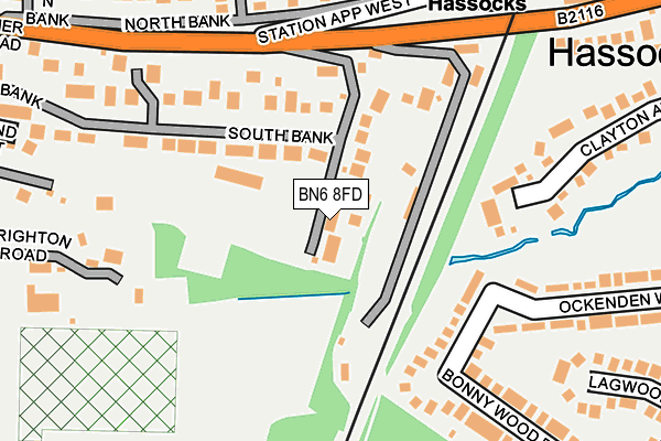 BN6 8FD map - OS OpenMap – Local (Ordnance Survey)