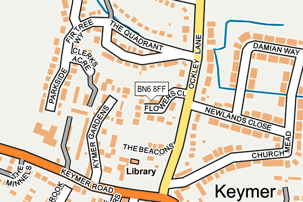 BN6 8FF map - OS OpenMap – Local (Ordnance Survey)